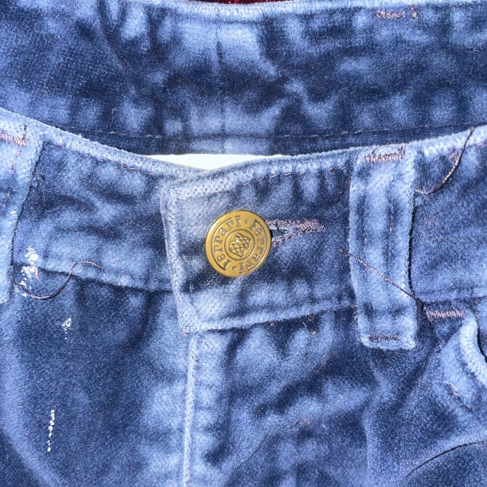 VINTAGE blue VELVET Ferrari cut off shorts - Picture 3 of 4